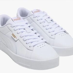 Puma Women's Jada Dboss Logo Sneakers White Gold Sz 11 New